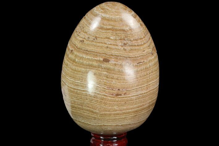 Polished, Banded Aragonite Egg - Morocco #98923